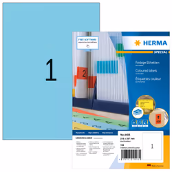 HERMA 4403, Bleu, Rectangle, Permanent, Papier, Mat, Laser/a jet d'encre