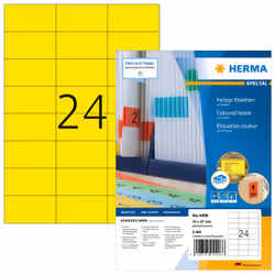 HERMA 4406, Jaune, Rectangle, Permanent, Papier, Mat, Laser/a jet d'encre