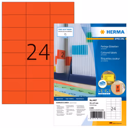 HERMA 4407, Rouge, Rectangle, Permanent, Papier, Mat, Laser/a jet d'encre
