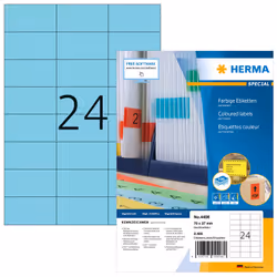 HERMA 4408, Bleu, Rectangle, Permanent, Papier, Mat, Laser/a jet d'encre