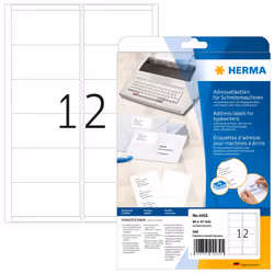 HERMA 4432, Blanc, Papier, Mat, Allemagne, 9,4 cm, 4,7 cm