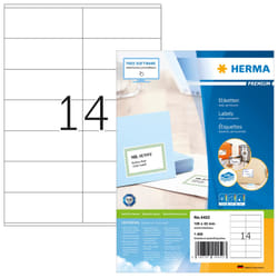 HERMA Etiketten Premium A4 105x42 mm weiß Papier matt 1400 St.