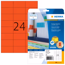 HERMA 4467, Rouge, Rectangle, Amovible, Papier, Mat, Laser/a jet d'encre