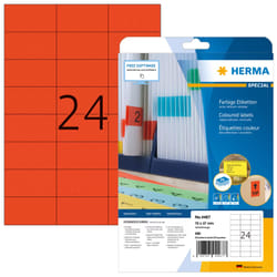 HERMA 4467 étiquette auto-collante Rectangle Amovible Rouge 480 pièce(s)