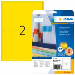 HERMA 4496, Jaune, Rectangle aux angles arrondis, Amovible, A4, Papier, Mat