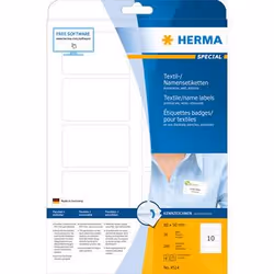 HERMA 4514, Blanc, Rectangle aux angles arrondis, Laser, 80 mm, 50 mm, 200 pièce(s)
