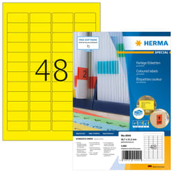 HERMA 4544 étiquette auto-collante Rectangle aux angles arrondis Jaune 4800 pièce(s)