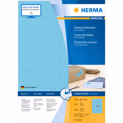 HERMA 4558, Bleu, Rectangle, A4, Universel, Mat, Laser/a jet d'encre