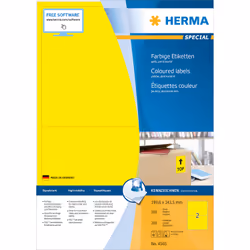 HERMA 4565, Jaune, Rectangle, A4, Universel, Mat, Laser/a jet d'encre
