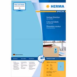 HERMA 4568, Bleu, Rectangle, A4, Universel, Mat, Laser/a jet d'encre
