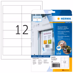 HERMA 4574, Blanc, Amovible, A4, -30 - 80 °C, 97 mm, 42,3 mm