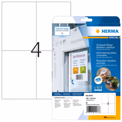 HERMA 4576, Blanc, Amovible, A4, -30 - 80 °C, 105 mm, 148 mm