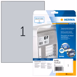 HERMA 4593, Argent, Rectangle, A4, Universel, Polyester, Mat