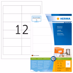 HERMA 4623, Blanc, Rectangle, Permanent, Papier, Mat, Laser/a jet d'encre