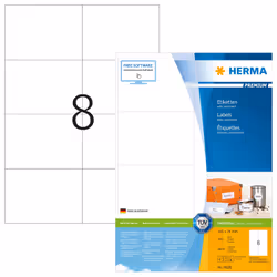 HERMA 4626, Blanc, Rectangle, Permanent, Papier, Mat, Laser/a jet d'encre