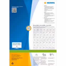 HERMA 4626 étiquette auto-collante Rectangle Permanent Blanc 1600 pièce(s)