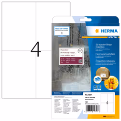HERMA 4697, Blanc, Imprimante d'étiquette adhésive, A4, Laser, Permanent, Mat