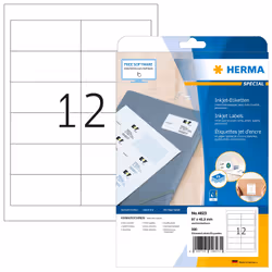 HERMA 4823, Blanc, Imprimante d'étiquette adhésive, A4, Papier, Jet d'encre, Permanent