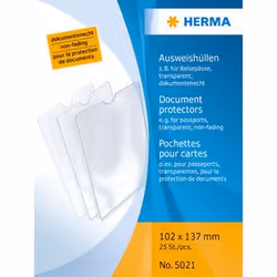 HERMA 5021, Transparent, Polypropylène (PP), 25 pochettes, 102 mm, 137 mm
