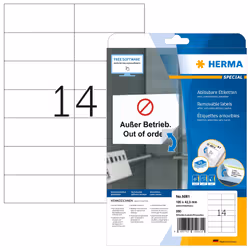 HERMA 5081, Blanc, Rectangle, Amovible, Papier, Mat, Laser/a jet d'encre