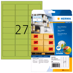 HERMA 5143, Vert, Rectangle aux angles arrondis, Permanent, Papier, Mat, Laser/a jet d'encre