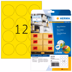 HERMA 5152, Jaune, Imprimante d'étiquette adhésive, A4, Papier, Laser/a jet d'encre, Permanent