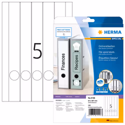 HERMA 5158, Blanc, Rectangle aux angles arrondis, Permanent, A4, Papier, Mat
