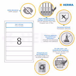 HERMA 5160 étiquette auto-collante Rectangle aux angles arrondis Permanent Blanc 200 pièce(s) - Vue supplémentaire 4