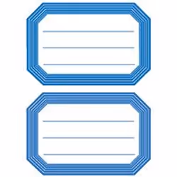 HERMA Étiquettes pour livres et cahiers, neutres, bord bleu, ligné, 82x36 mm, Bleu, Blanc, Rectangle, Bleu sur blanc, Univers ...
