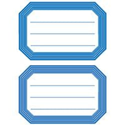 HERMA Étiquettes pour livres et cahiers, neutres, bord bleu, ligné, 82x36 mm