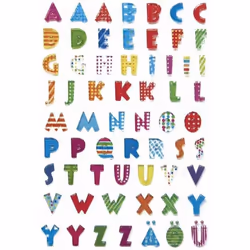 Autocollant - HERMA - MAGIC alphabet - Impression Stone - 62 autocollants - Décoration murale