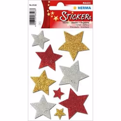 HERMA Étoiles multicolores, Feuille, Multicolore, Permanent, Noël, 9 pièce(s), 1 feuilles