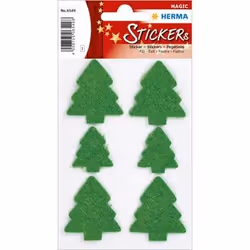 HERMA Arbres de Noël, Feutrine, Vert, Permanent, Noël, 6 pièce(s), 1 feuilles