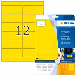 HERMA 8029, Jaune, Imprimante d'étiquette adhésive, A4, Laser, Permanent, Mat
