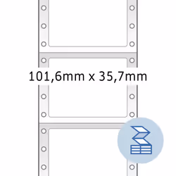 HERMA Étiquettes en continu 101.6x35.7 mm, 1 rangée, blanches, papier mat, 4000 pcs