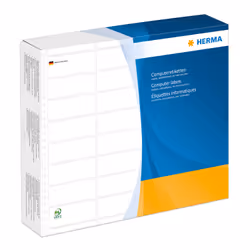 HERMA Étiquettes en continu 81.28x35.7 mm, 4 rangées, blanches, Paper mat, 16000 pcs, Blanc, Imprimante d'étiquette adhésive, ...