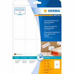 HERMA 8326, Blanc, Papier, Laser/a jet d'encre, Mat, Permanent, Rectangle aux angles arrondis
