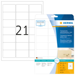 HERMA 8670 étiquette d'adresse Transparent