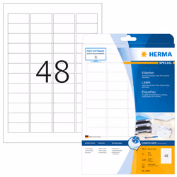 HERMA 8864 étiquette auto-collante Rectangle aux angles arrondis Permanent Blanc 1200 pièce(s)