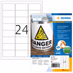 HERMA 9537, Blanc, Rectangle, A4, Universel, Polyéthylène, Mat