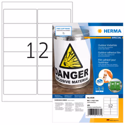HERMA 9538, Blanc, Rectangle, A4, Universel, Polyéthylène, Mat