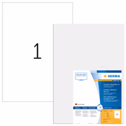HERMA 9542, Blanc, Rectangle, A3, Universel, Polyéthylène, Mat