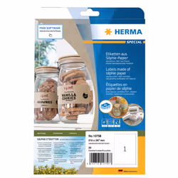HERMA 10758, Marron, Rectangle, Permanent, 210 x 297 mm, A4, Universel