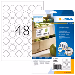 HERMA 10915, Blanc, Cercle, Permanent, Papier, Mat, Laser/a jet d'encre