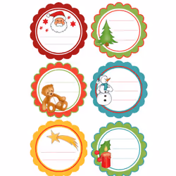 HERMA Stickers cadeau vœux de Noël, scintillant
