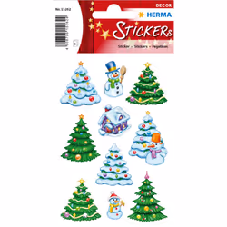 HERMA Stickers paysage hivernal, Papier, Multicolore, Permanent, Christmas, Noël, 30 pièce(s)