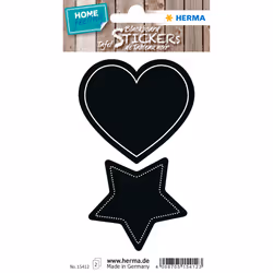 HERMA 15412, Noir, Permanent, Papier, 4 pièce(s), 2 pièce(s), 2 feuilles