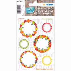 HERMA 15447, Multicolore, Cercle, Permanent, Papier, 18 pièce(s), 6 pièce(s)