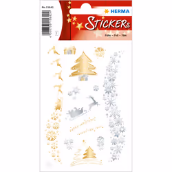 HERMA créatifs Magie de Noël, Feuille, Noir, Or, Argent, Permanent, Noël, 14 pièce(s), 1 feuilles