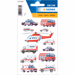 HERMA Blue Light Vehicles, 36 pièce(s), Multicolore